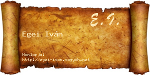 Egei Iván névjegykártya