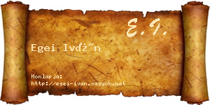 Egei Iván névjegykártya